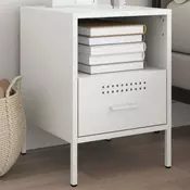 Vidaxl vidaXL Nočna omarica bela 36x39x50,5 cm jeklo