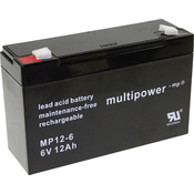 MULTIPOWER multipower PB-6-12-6\,35 MP12-6 svinčeni akumulator 6 V 12 Ah svinčevo-koprenast (Š x V x G) 151 x 99 x 50 mm ploščati vtič\, 6\,35 mm brez vzdrževanja\, nizko samopraznjenje, (20438555)