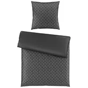 Dieter Knoll POSTELJNINA 140/200 cm saten antracit, srebrna