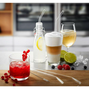 Set 4 ukrivljenih steklenih slamic (dolžina 23 cm)