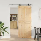 vidaXL Drsna vrata NARVIK Naravna in črna 85 x 210 cm (152,5 cm)