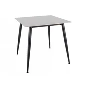 Miza Detroit 876 (Beli marmor) Beli marmor, Črna, 76x75x80cm, Keramika, Kovina