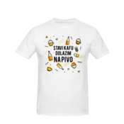 Unisex majica Stavi kafu dolazim na pivo cs3207, Bela