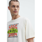 Bombažna kratka majica adidas Originals moška, bež barva, IS2905