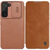 slomart Nillkin Qin Leather Pro Case ovitek za Samsung Galaxy S22+ (S22 Plus) zaščita za kamero torbica ohišje z zavihkom rjava