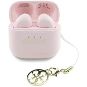 Guess Classic Logo Charm TWS Brezžične slušalke roza