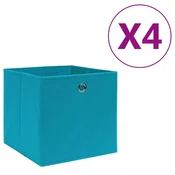 shumee vidaXL Netkane škatle, 4 kosi 28x28x28 cm, nebesno modre