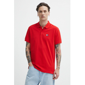 Pamucna polo majica Tommy Jeans boja: crvena, bez uzorka, DM0DM18314