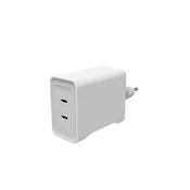 Napajalnik GaN USB-C dvojni 70W bel 409919998