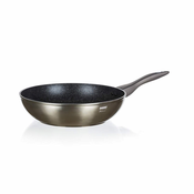 Banquet Ponev WOK z neprijemljivo površino METALLIC PLATINUM 28x7,8 cm, komplet 4 kosov
