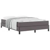 Vidaxl Konstrukcija postelje z vzmetnico Siva 140 x 190 cm blago