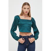 Bluza Hollister Co. za žene, boja: zelena, bez uzorka