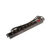 220V razvodni PDU panel 191U sa 8 uticnih mesta,prekidac,prenaponska zaštita,kabl 1.8m Mirsan