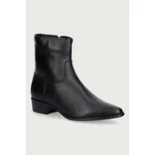 Tommy Hilfiger gležnarski čevlji ženski usnjeni LEATHER ANKLE BOOT W ZIP