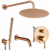 Rea Set za skrito kopalno kad in prho Lungo Copper Brush + BOX