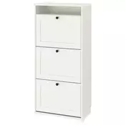 BRUSALI Cipelarnik s 3 odeljka, bela, 61x30x130 cm