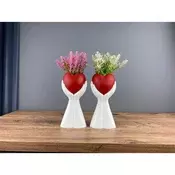IRIS E5754 ukras srce u ruci s umjetnim cvijećem 10x27cm