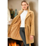 Z6778 DEWBERRY LADIES COAT-PLAIN CAMEL
