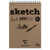 Clairefontaine skicirni blok, s špiralo, A4, 100l, 90g (96604)