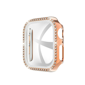 TPU gel ovitek z zaščitnim steklom Gemstone za Apple Watch Series 6/SE 40mm - zlate barve