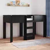 Krevet na kat za djecu Crni hrast 75 x 190 cm Konstruirano drvo
