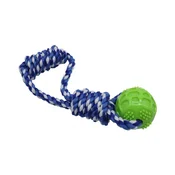 shumee Bubu Pets | Pasja igrača, pletena vrv, zanka, krogla, TPR, modra, 26 cm - Pasja igrača, pletena vrv, zanka, krogla, TPR, modra, 26 cm