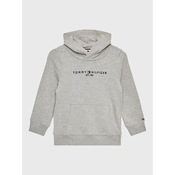 TOMMY HILFIGER Majica  nočno modra / pegasto siva / svetlo rdeča / bela