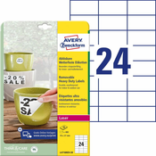 Avery Zweckform zelo odporne etikete L4718REV-20, 70 x 37 mm, bele poliestrske etikete, odstranljivo lepilo, A4