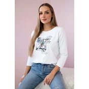 Blouse with Star Style print white