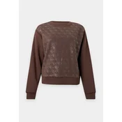 GUESS Majica temno rjava/srebrna