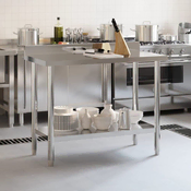 Greatstore Kuhinjska delovna miza z zaščitno ploščo 110x55x93 cm jeklo