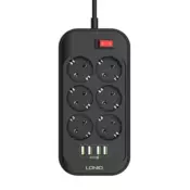 Produžni kabal i punjac 6 uticnica i 4 USB brzo punjenje LDNIO
