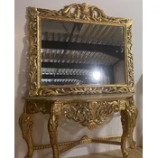 Casa Padrino baroque console with marble top and mirror gold/cream gray - Magnificent mirror console in baroque style - Wardrobe furniture baroque style - Baroque furniture
