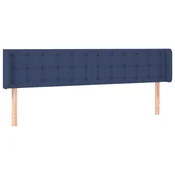 Vidaxl Vzglavje z ušesi modro 183x16x78/88 cm blago