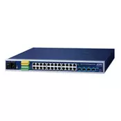 PLANET IP30 19 Rack Mountable Industrial L2/L4 24-Port 10/100/1000T + 4-Port 10G SFP+ Managed Switch Upravljano L2/L4 Gigabit Ethernet (10/100/1000) 1U Modra