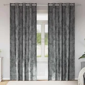 Baršunaste zavjese sa zavjesama 2 pcs Siva 260 x 140 cm Baršun