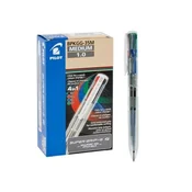 Kemični svinčnik, 0,27 mm, potisni mehanizem, prozoren, PILOT Super Grip G, 4-barvni
