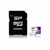 slomart kartica spomina silicon power microsdxc superior pro 128gb v30 uhs-1 u3 a1 + adapter microsd-sd