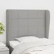Uzglavlje s ušima svjetlosivo 93x23x118/128 cm od tkanine