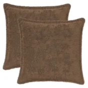 vidaXL Prevleka za blazino 2 kos HOUTEN Svetlo rjava 40 x 40 cm