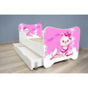 Deciji krevet 140x70 cm happy kitty + fioka happy kitty ( 7535 F )