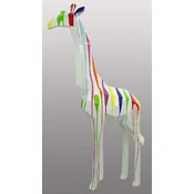 Casa Padrino luxury designer decorative sculpture giraffe white/multicolored H. 200 cm - Huge garden sculpture - Life size sculpture - XXL decorative sculpture - XXL decorative animal figure