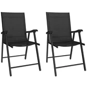 Homestar Set zložljivih stolov z visokim naslonom 58x62x97 cm črne barve
