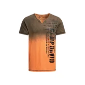CAMP DAVID Majica pikčasto rjava/oranžna/črna
