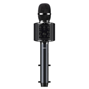 Mikrofon brezvrvični K-05 Karaoke, 1.200mAh, Bluetooth 4.2, Li-Ion, držalo za telefon, Remax, črna