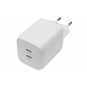 USB-C Mini charger, 2-Port, 65W 2x USB-C, 45W+20W, white