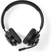 Nedis PC slušalke | Na ušesu | Stereo | Bluetooth | Zložljiv mikrofon | Črna