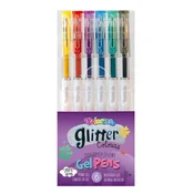 Komplet 6 gel pisal Colorino z bleščicami