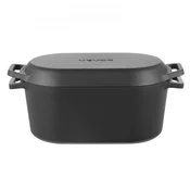 VEVOR Lonec za dušenje 33L s pokrovom in dvema ročajema 33x17x15 cm črn