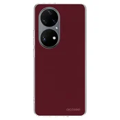 Silikonski prozorni ovitek za Huawei P50 - Burgundy red